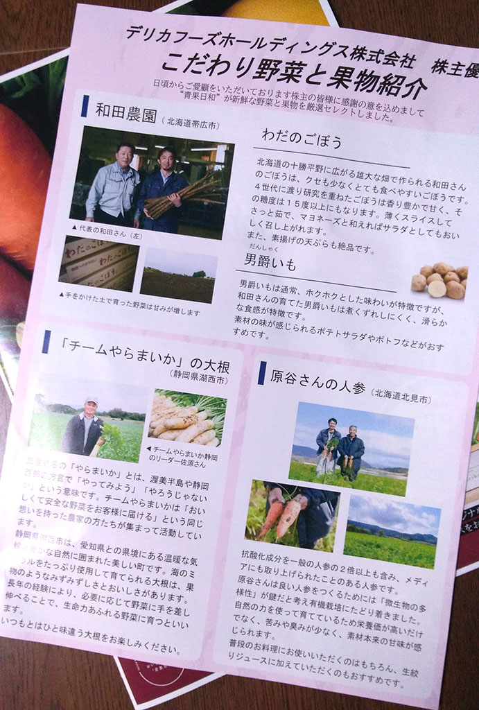 デリカフーズ優待案内