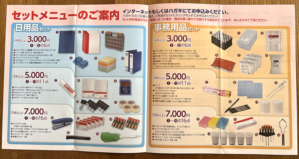 Monotaro優待セット内容