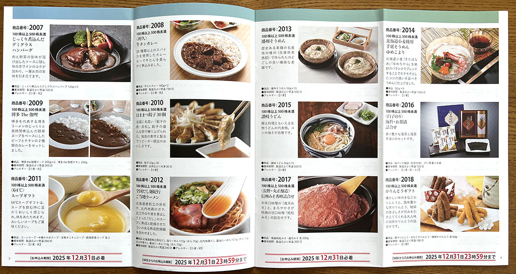 リョーサン菱洋優待品例