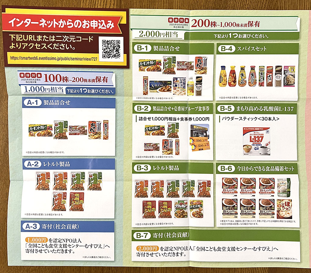 ハウス優待案内1