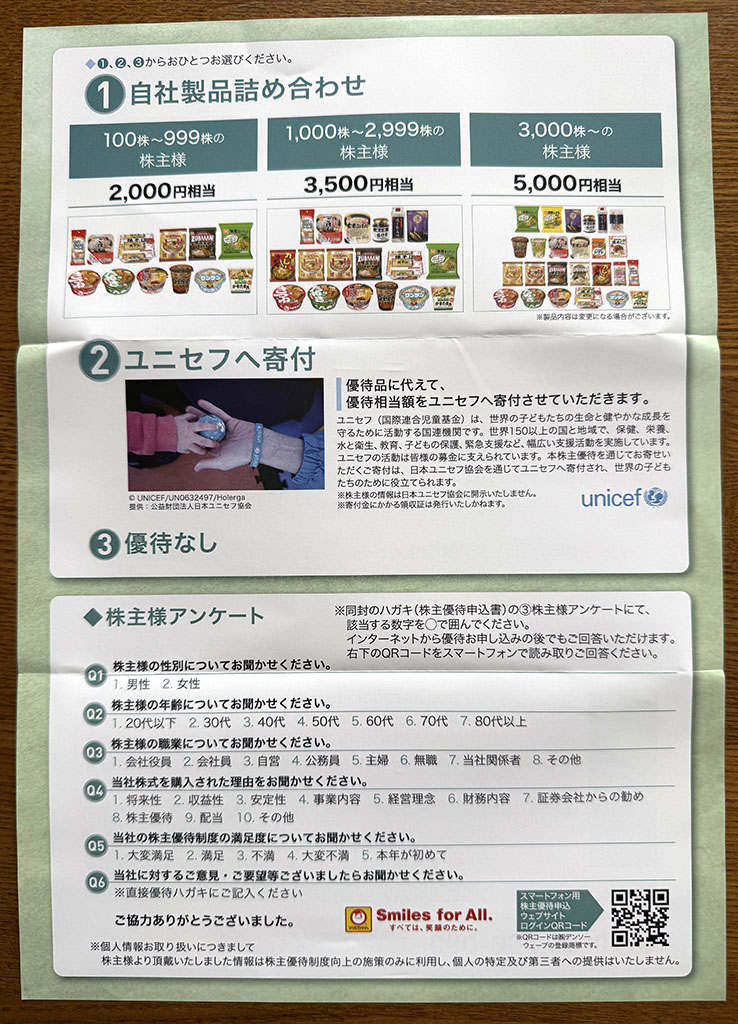 東洋水産優待内容