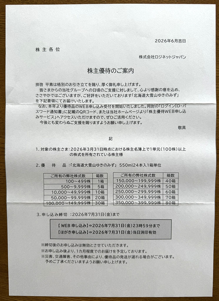 ロジネット優待案内
